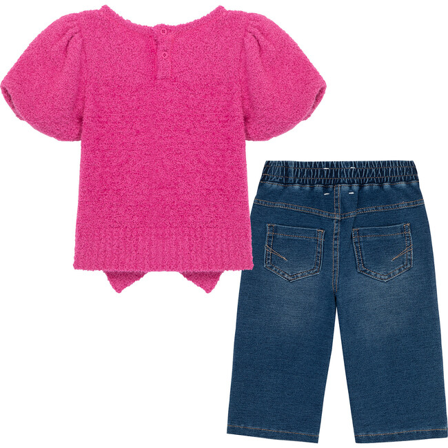Sweater & Denim Set, Pink - Sweaters - 2