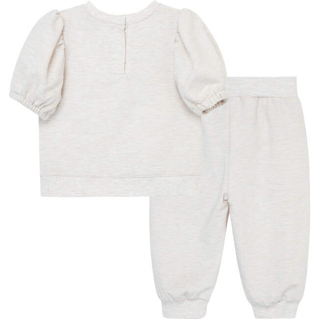 Bow Front Tracksuit Set, Off White - Mixed Apparel Set - 2