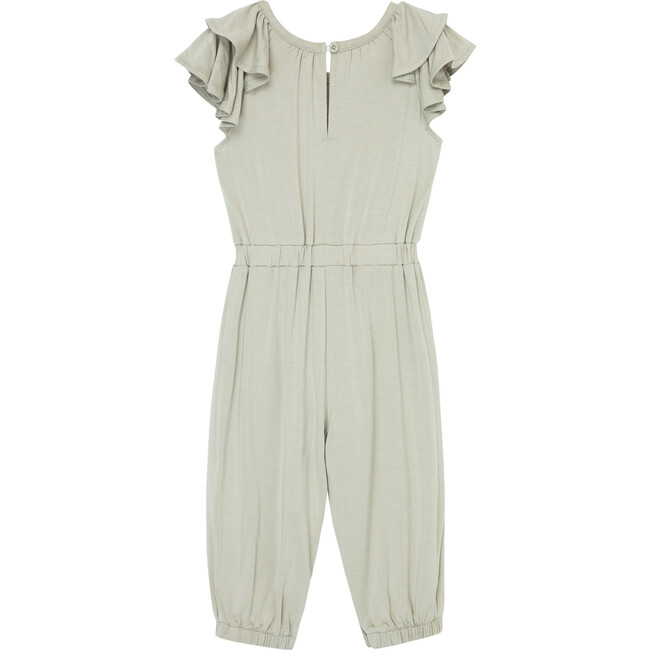 Baby Flutter Sleeve Jumpsuit, Sage - Rompers - 2