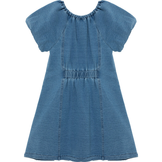 Bubble Sleeve Dress, Denim - Dresses - 2