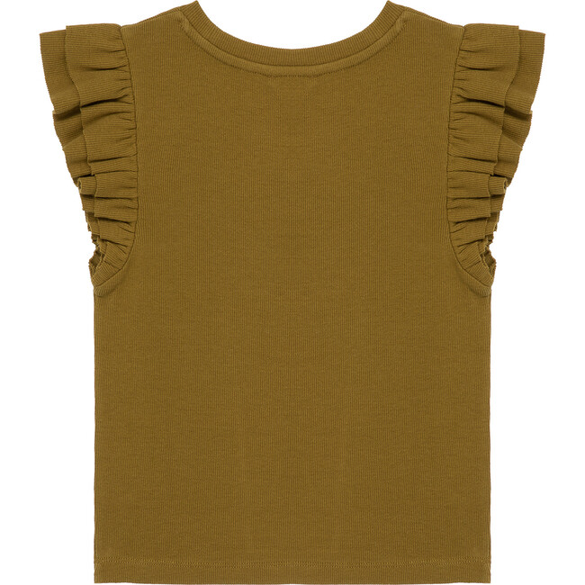 Baby Flutter Sleeve Top, Olive - T-Shirts - 2