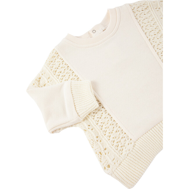 Crochet Tracksuit Set, Off White - Mixed Apparel Set - 3