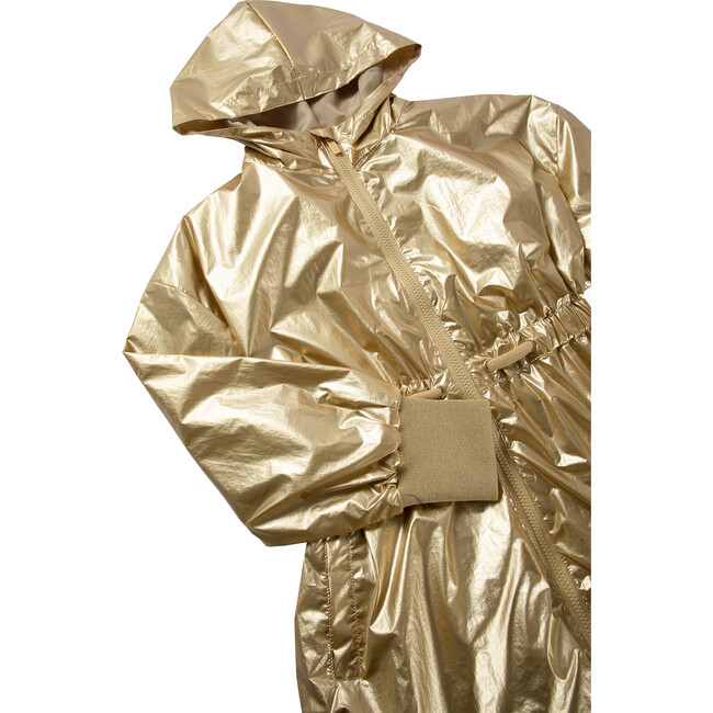 Metallic Nylon Jacket, Gold - Jackets - 3