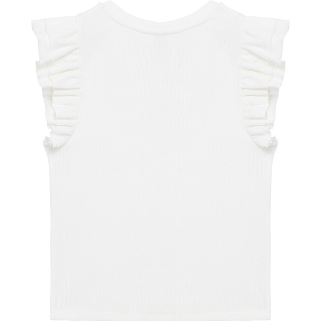 Baby Flutter Sleeve Top, Off White - T-Shirts - 4