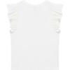 Baby Flutter Sleeve Top, Off White - T-Shirts - 4