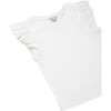Baby Flutter Sleeve Top, Off White - T-Shirts - 5