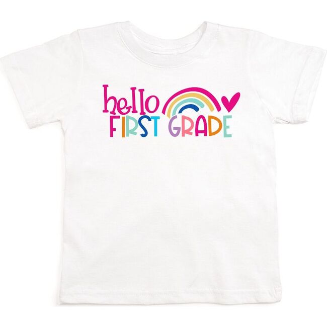 Hello First Grade Short Sleeve T-Shirt, White