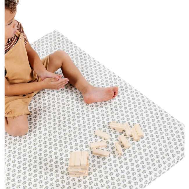 Square Padded Leather Play Mat , Meadow - Playmats - 4