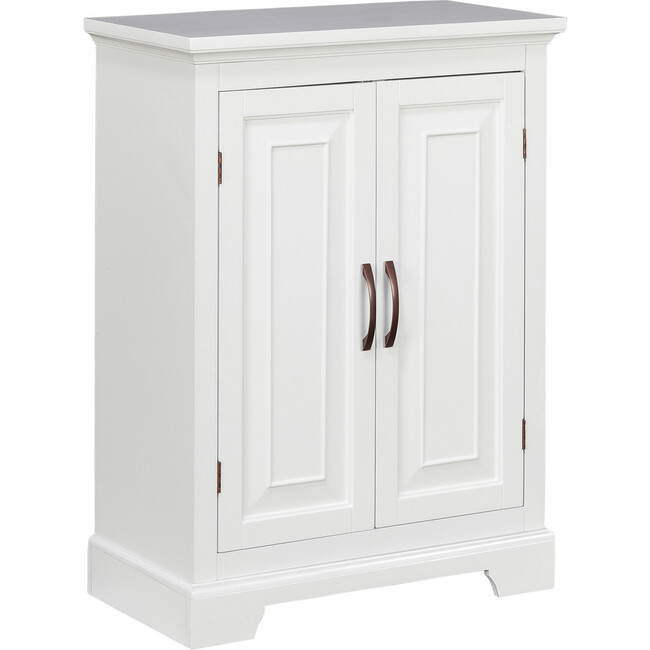 St. James Wooden Floor Cabinet with 3 Shelves, White