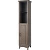 Russell Modern Farmhouse Linen Tower Storage Cabinet with Open Shelves for Bathrooms or Hallways, Salt Oak, 13" x 15" x 62.75" - Cabinets - 1 - thumbnail