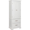 St. James Wooden Linen Tower Cabinet with 2 Drawers, White - Cabinets - 1 - thumbnail