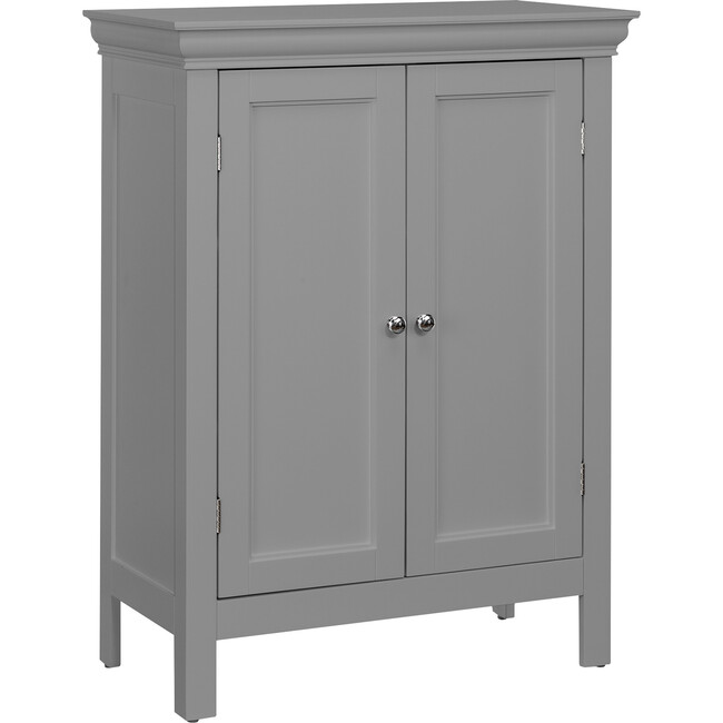 Stratford Contemporary Wooden Floor Storage Cabinet with Two Doors, Gray