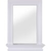 Stratford Wooden Wall Mirror with Storage Shelf, White - Cabinets - 1 - thumbnail