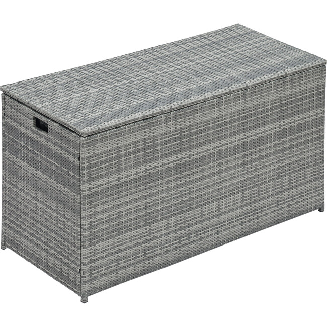 Wicker 154 Gallon Outdoor Deck Box for Cushions Storage, Gray