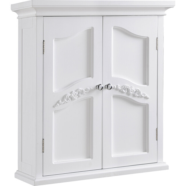 Versailles Wooden Wall Cabinet with 2 Shelves, White