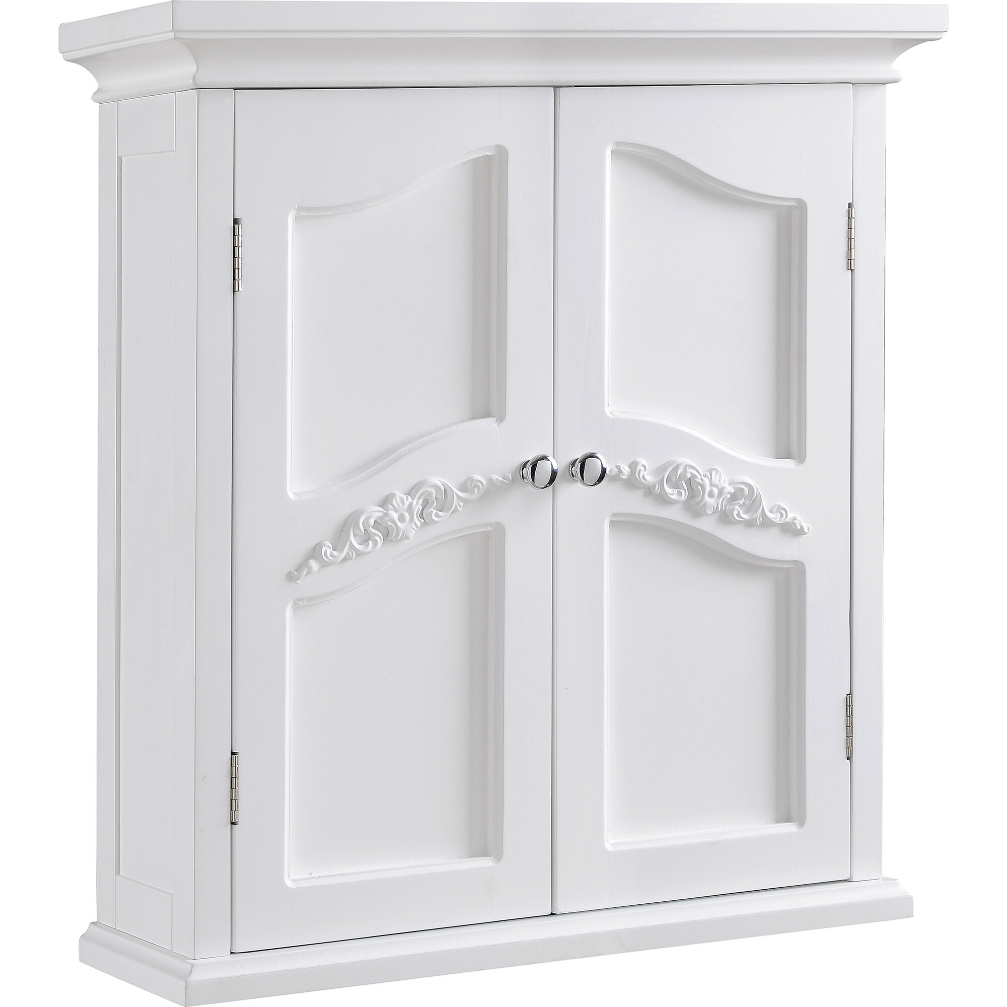 Teamson hot Home Versailles Wooden Wall Cabinet with 2 Shelves, White