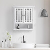 Windsor Wooden Wall Cabinet with Glass Mosaic Doors, White - Cabinets - 2