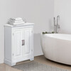 St. James Wooden Floor Cabinet with 3 Shelves, White - Cabinets - 2