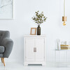 St. James Wooden Floor Cabinet with 3 Shelves, White - Cabinets - 3