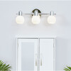 Triple Sconce Light with 3 Frosted Shades, Chrome Fixture - Lighting - 3