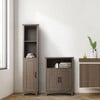 Russell Modern Farmhouse Linen Tower Storage Cabinet with Open Shelves for Bathrooms or Hallways, Salt Oak, 13" x 15" x 62.75" - Cabinets - 3