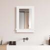 Stratford Wooden Wall Mirror with Storage Shelf, White - Cabinets - 3