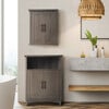 Russell Modern Farmhouse Wooden Floor Storage Cabinet for Bathrooms, Living Rooms, Hallways, Salt Oak, 13" x 26" x 34.3" - Cabinets - 3