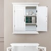 St. James Wooden Wall Cabinet with 2 Shelves, White - Cabinets - 3