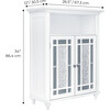 Windsor Wooden Floor Cabinet with Glass Mosaic Doors, White - Cabinets - 4