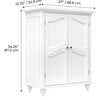 Versailles Wooden Floor Cabinet with 2 Shelves, White - Cabinets - 4