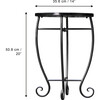 Small 14" Round Outdoor Mosaic Side Table Planter Stand, Blue - Outdoor Home - 4