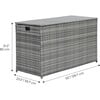 Wicker 154 Gallon Outdoor Deck Box for Cushions Storage, Gray - Outdoor Home - 4