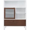 Tyler Modern Wooden Floor Storage Cabinet with Drawer for Bathrooms, Living Rooms, Hallways, Walnut/White, 13" x 26" x 34.17" - Cabinets - 5