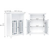 Windsor Wooden Floor Cabinet with Glass Mosaic Doors, White - Cabinets - 5
