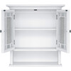 Windsor Wooden Wall Cabinet with Glass Mosaic Doors, White - Cabinets - 6