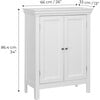 Stratford Wooden Floor Cabinet with 2 Shelves, White - Cabinets - 4