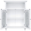 Windsor Wooden Floor Cabinet with Glass Mosaic Doors, White - Cabinets - 6