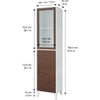 Tyler Modern Wooden Linen Tower Tall Storage Cabinet with Two Doors for Bathrooms or Hallways, Walnut/White, 13" x 15" x 63" - Cabinets - 4