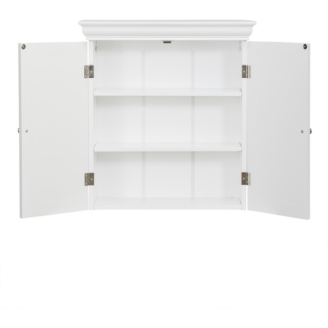 Stratford Wooden 2 Door Wall Cabinet, White - Cabinets - 5