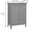 Stratford Contemporary Wooden Floor Storage Cabinet with Two Doors, Gray - Cabinets - 7