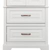 St. James Wooden Linen Tower Cabinet with 2 Drawers, White - Cabinets - 7