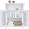 Windsor Wooden Floor Cabinet with Glass Mosaic Doors, White - Cabinets - 7