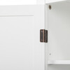St. James Wooden Floor Cabinet with 3 Shelves, White - Cabinets - 7