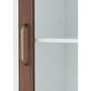 Tyler Modern Wooden Linen Tower Tall Storage Cabinet with Two Doors for Bathrooms or Hallways, Walnut/White, 13" x 15" x 63" - Cabinets - 6