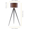 Romanza 62" Postmodern Tripod Floor Lamp with Drum Shade, Gray - Lighting - 7