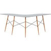 Roberto L-Shaped Corner Desk with Wood and Metal Details, White - Accent Tables - 1 - thumbnail