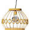 Outdoor Solar Powered Open Wicker Hanging Lantern Shaped Pendant Light with Dimmable Bulb and Remote Control with Multiple Modes and Levels, Brown - Outdoor Home - 1 - thumbnail