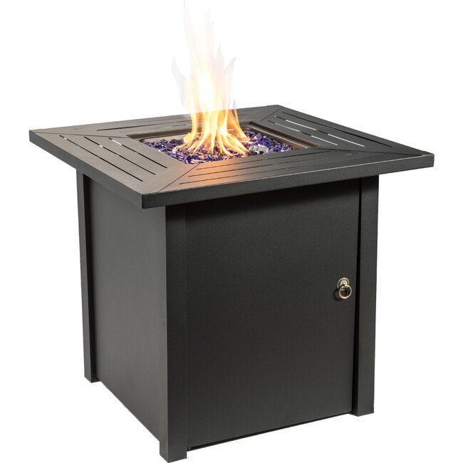 Outdoor Square 30" Propane Gas Fire Pit with Steel Base
