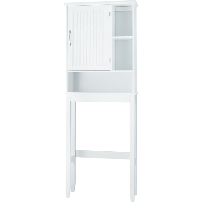 Newport Contemporary Wooden Over-the-Toilet Storage Cabinet with Shelves, White