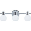 Triple Sconce Light with 3 Frosted Shades, Chrome Fixture - Lighting - 5